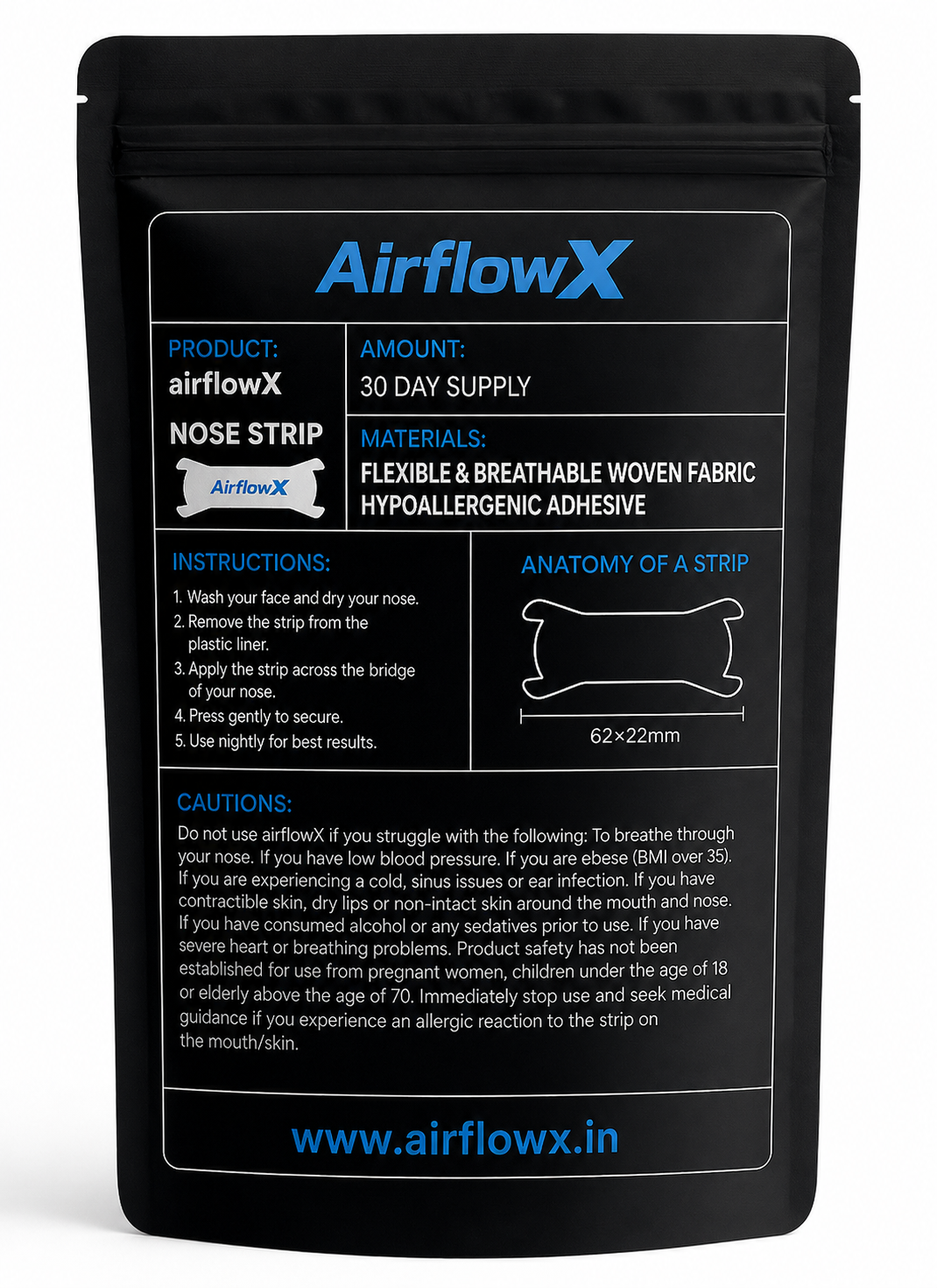 AIRFLOWX NASAL STRIPS