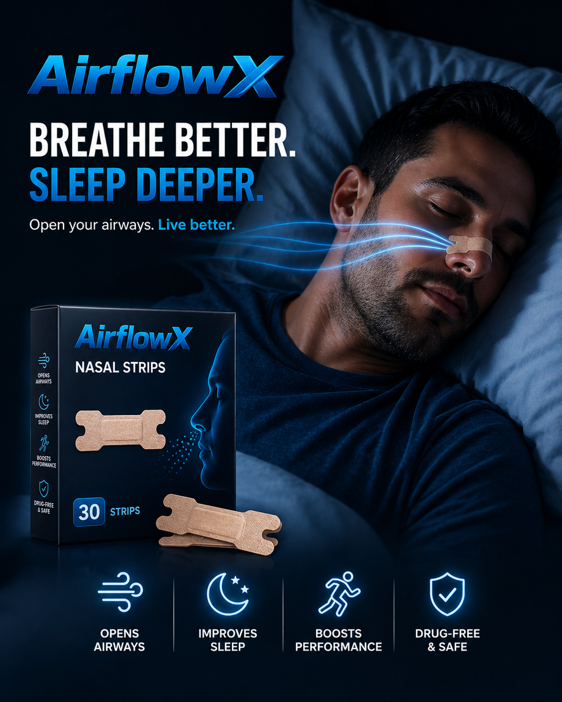 AIRFLOWX NASAL STRIPS